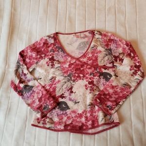 Floral lambswool/angora sweater